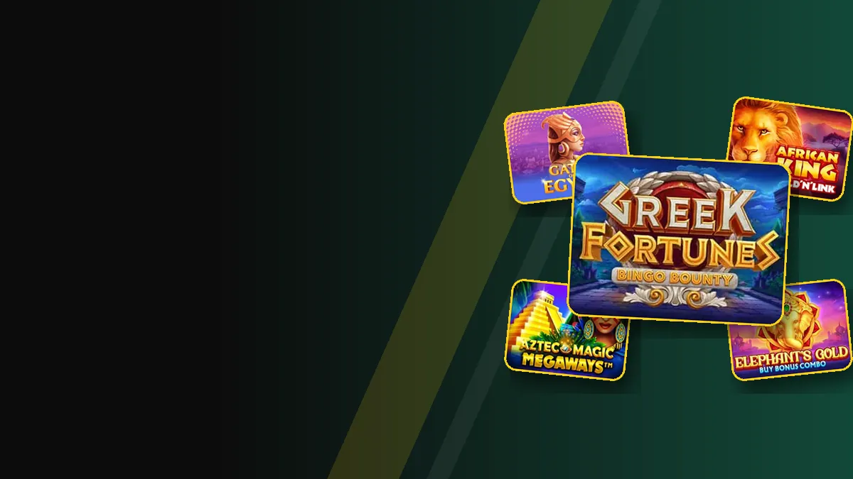 Casino online fuera de España: portada de Greek Fortunes con Gates of Egypt, Aztec Magic Megaways y Elephant’s Gold